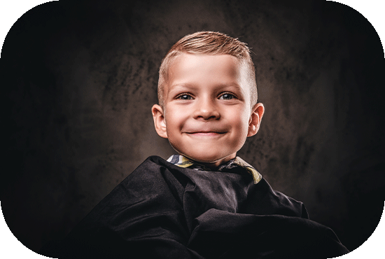 boy with well cut blonde hair