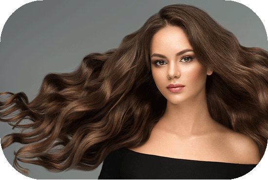 young woman with beautiful curly hair