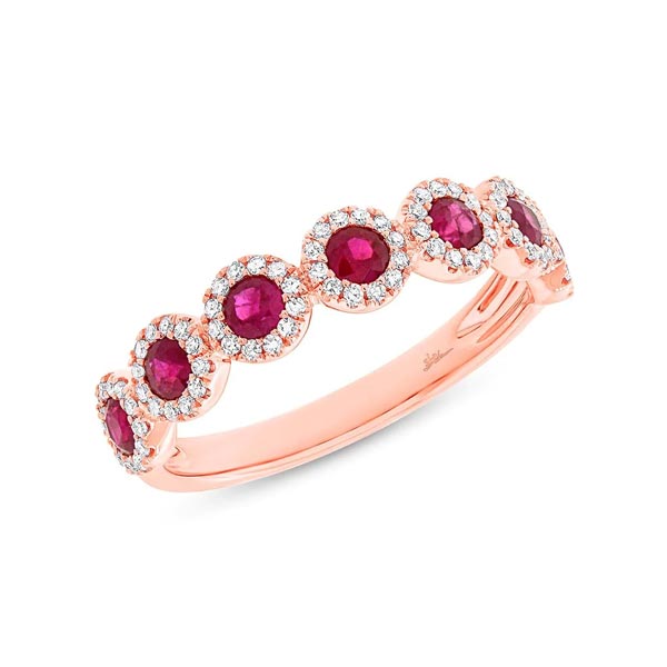 0.26CT DIAMOND & 0.70CT RUBY BAND