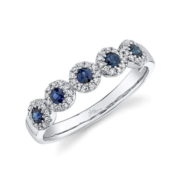 0.16CT DIAMOND & 0.31CT BLUE SAPPHIRE BAND