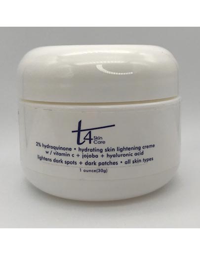 T4 2% Hydroquinone Hydrating Skin Lightening Creme w/ vitamin c + jojoba + hyaluronic acid- 1oz