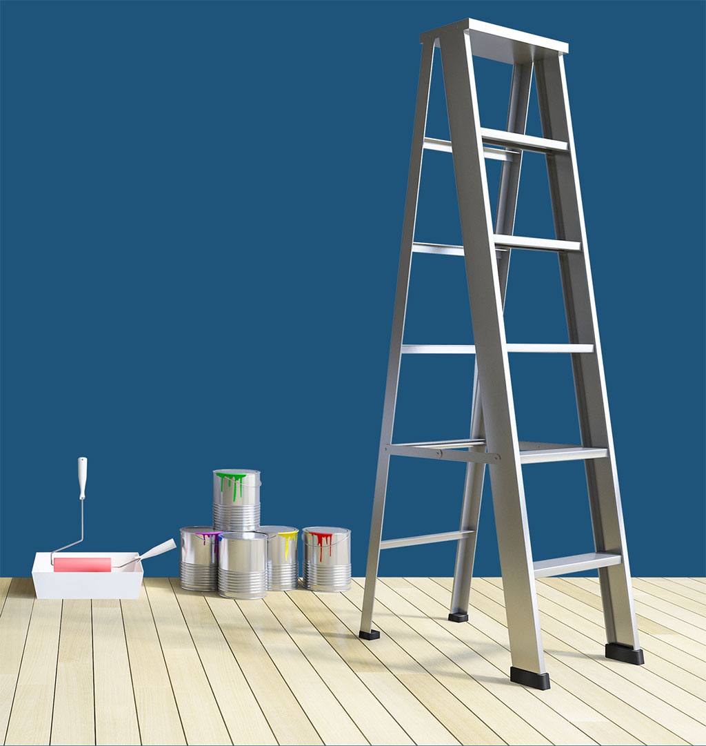 Ladder with painting