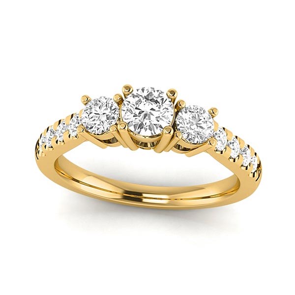 14k Lab Grown Diamond 3-Stone Engagement Ring