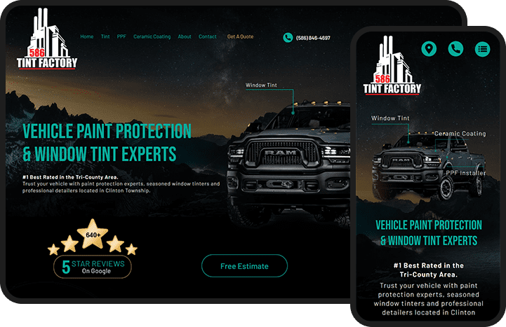 586 Tint Factory Website Design