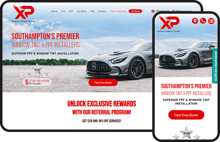 Xpress Window Tinting Website Design