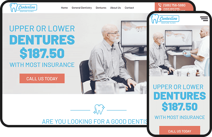 Center Line Denture Clinic Website Design