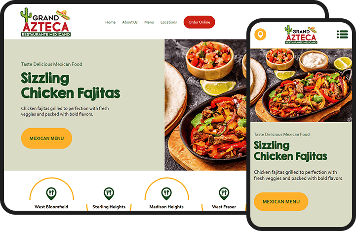 Grand Azteca Mexican Restaurant Website Design