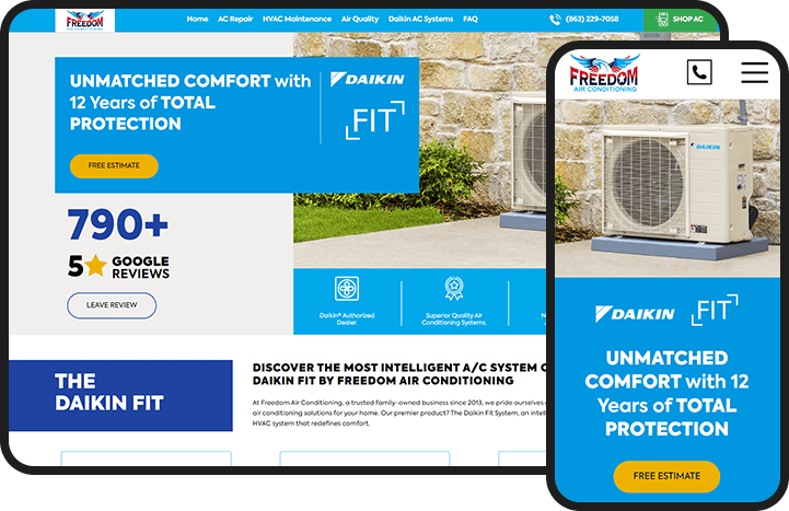 Freedom Air Conditioning Website Design