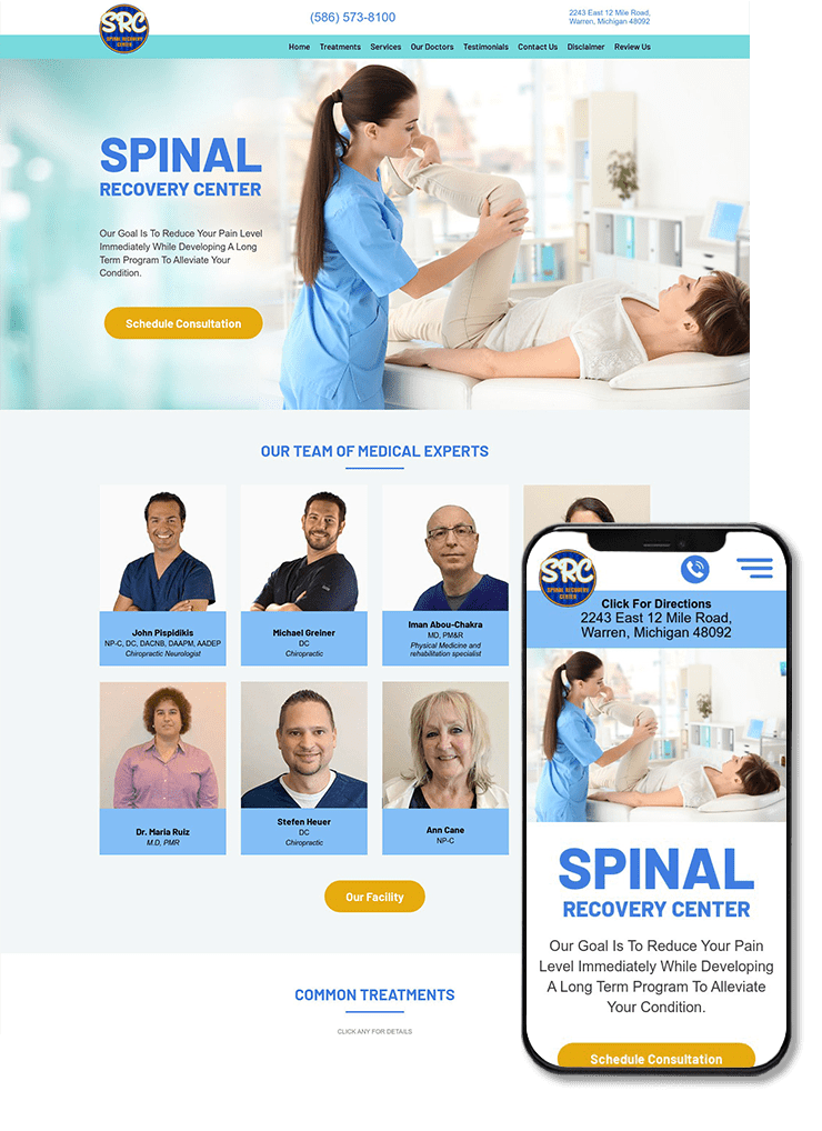 Spinal Recovery Center Website Design