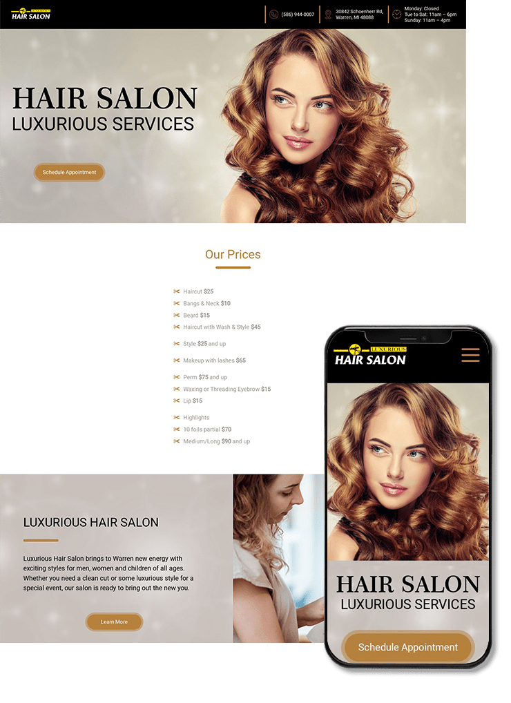 Hair Salon Website Design