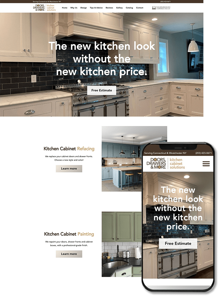 Doors Drawers and More Website Design