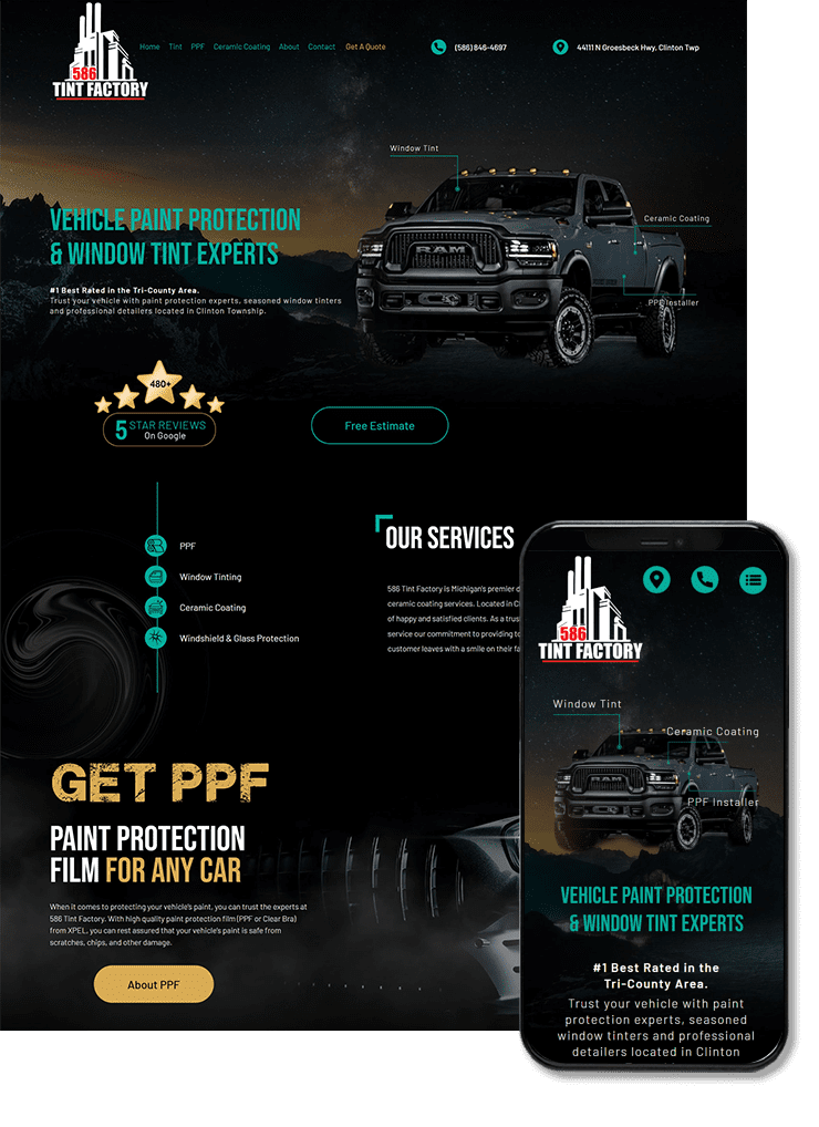 Tint Factory Website Design