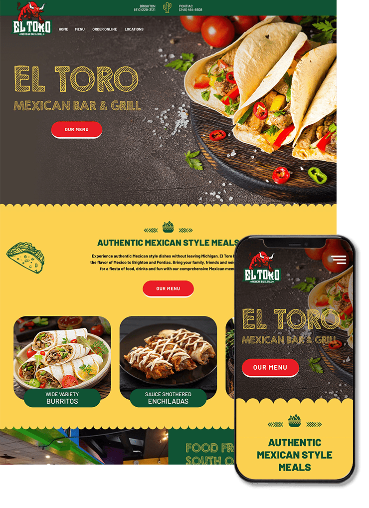 El Toro Mexican Bar & Grill Website Design