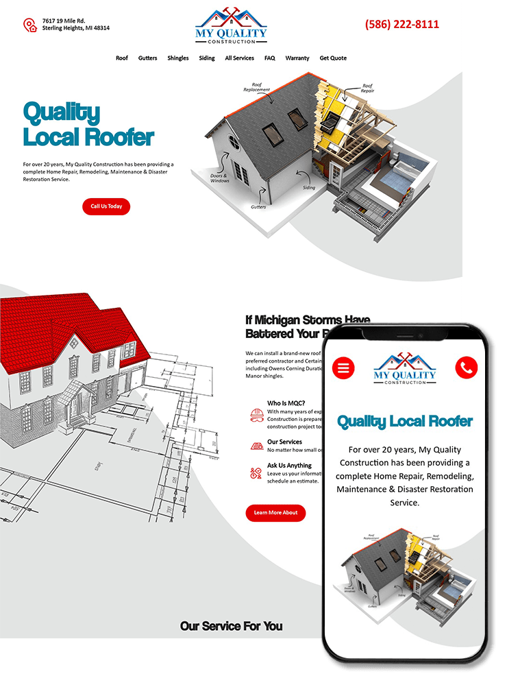 My Quality Construction Website Design