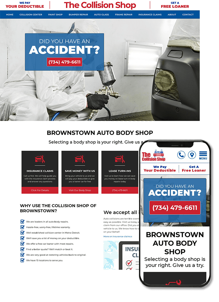 The Collision Shop Website Design