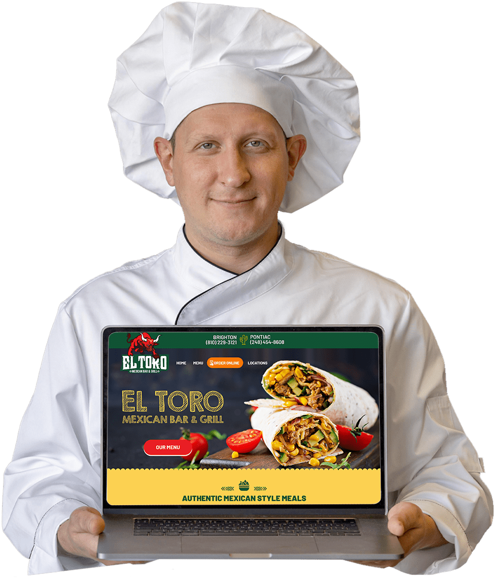 Chef Displaying Restaurant Website Design Solutions